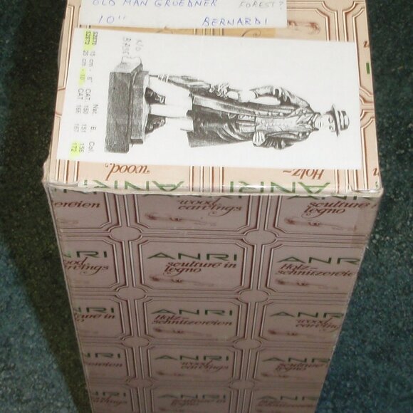 10" ANRI WOOD CARVED PAIR SET OLD GROEDNER MAN AND WOMAN SIGNED WITH BOXES RARE! - Picture 9 of 11